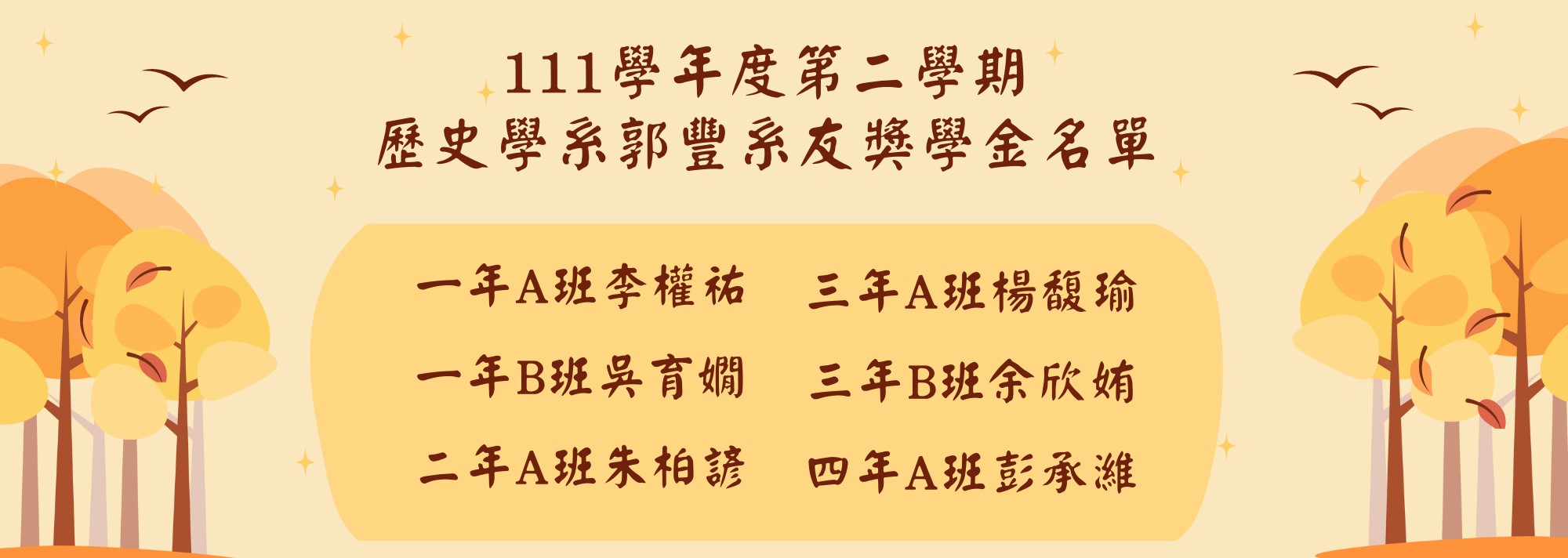 11102郭豐獎學金得獎名單